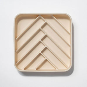 Chevron Slow Feeder Bowl | Buttercream