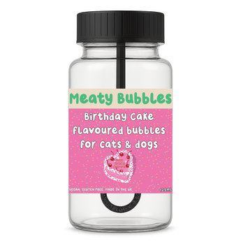 Birthday Cake Meaty Bubbles bottle for dogs and cats, 125 ml