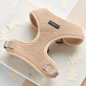 Front flat lay of the Teddy Rupert Adjustable Neck Harness by Cocopup London