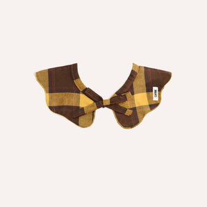 Lola hondenbandana in halsbandmodel | Mosterdgele tartan