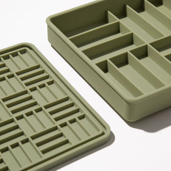 Official brand photo: 3-in-1 Parquet Slow Feeder Bowl | Olive, view 2