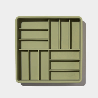 Official brand photo: 3-in-1 Parquet Slow Feeder Bowl | Olive, view 3