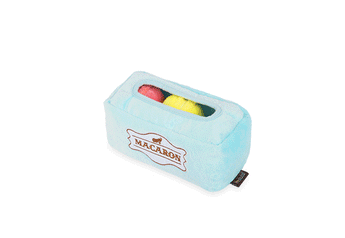 P.L.A.Y. Mutt-a-rons crinkly box with plush macarons