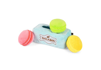 P.L.A.Y. Mutt-a-rons medium set with three plush macarons and crinkly box