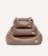 Mocha beige corduroy CAFIDE Snozy dog beds in three sizes