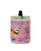 Birthday Cake Meaty Licks peanut butter pouch for dogs, 113 g