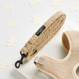 Close flat lay of the Teddy Rupert dog lead showing the black swivel clip