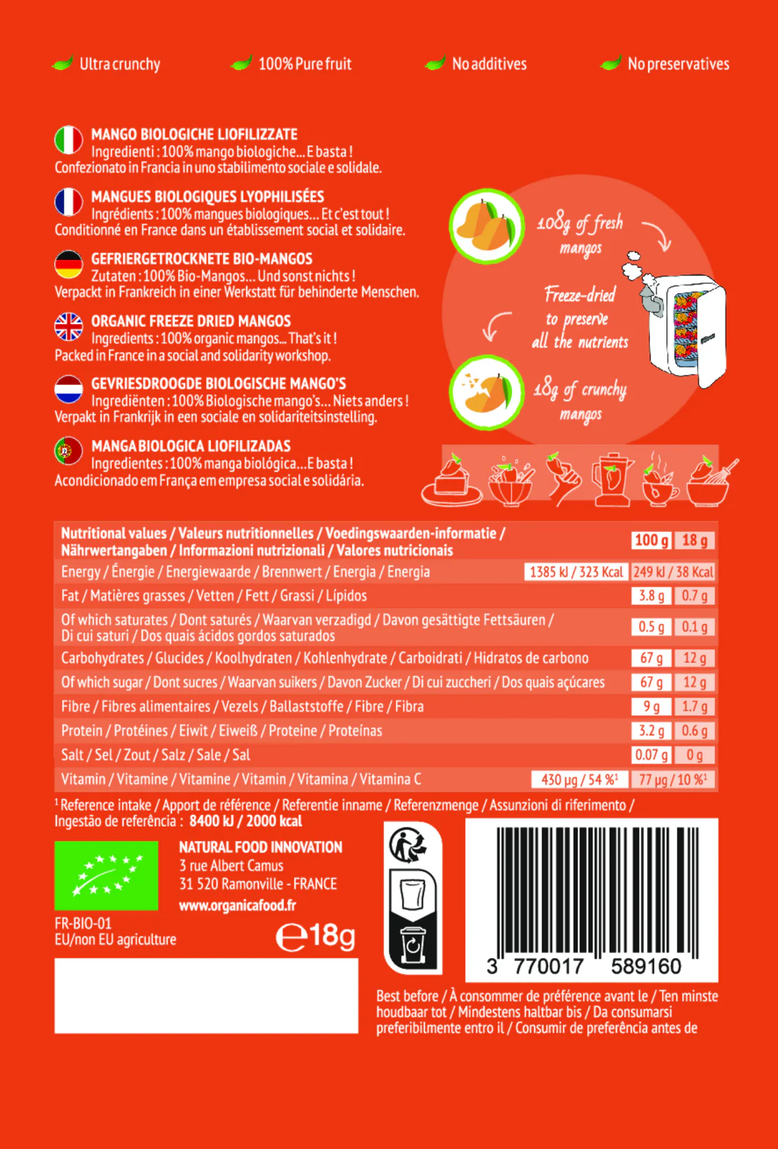 Crunchy Fruit Organic Mangoes