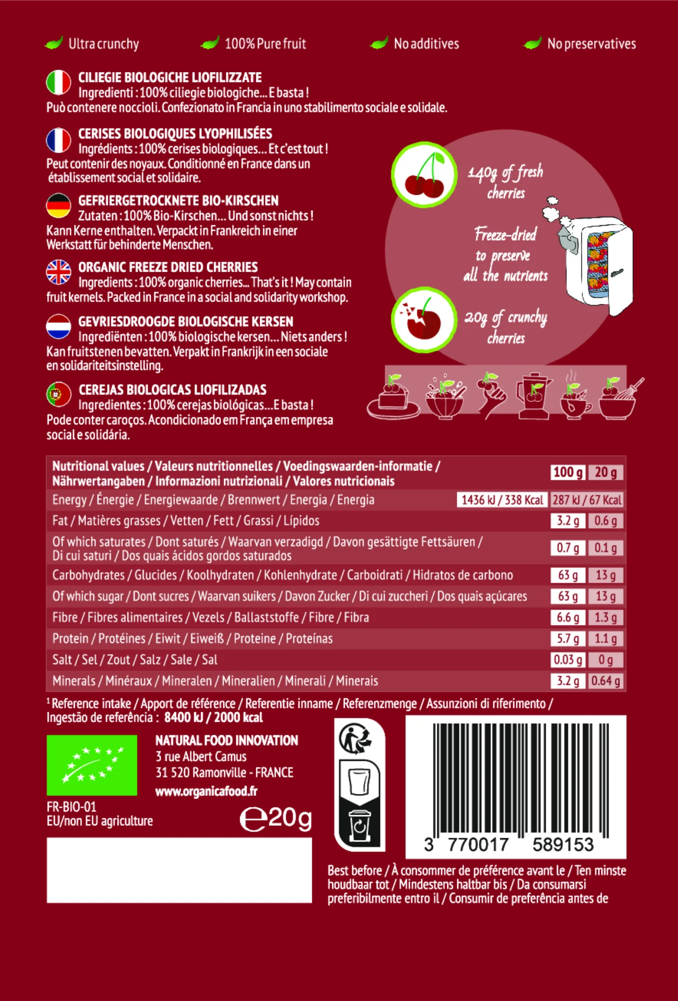 Crunchy Fruit Organic Cherries
