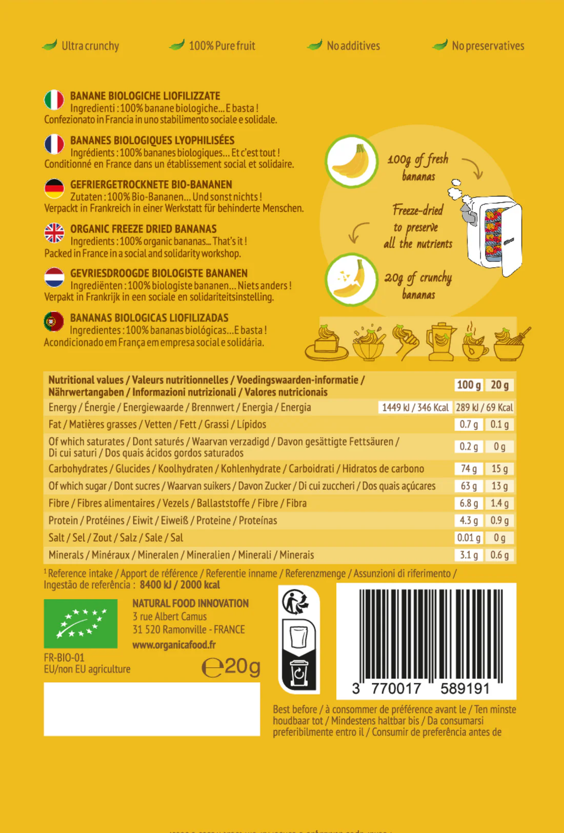 Crunchy Fruit Organic Banana