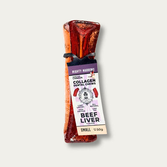 Wag & Bright Mighty Marrows collagen dental chew, Beef Liver, small