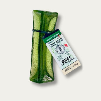 Wag & Bright Mighty Marrows collagen dental chew, Spirulina Beef, small