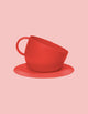 Kop- en schotelset - Rood