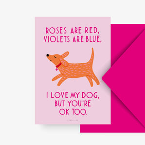 Pink Valentine Card / Roses Are Red