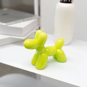 Hand Painted Balloon Dog Candle - Lime