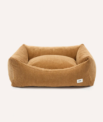 Mustard corduroy CAFIDE Snozy dog bed without the cushion