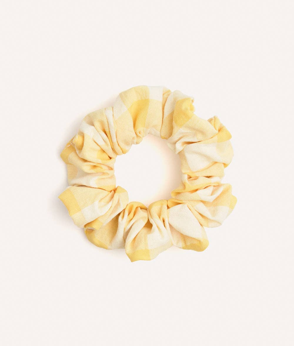 Noa Scrunchie Hair Tie | Yellow Gingham