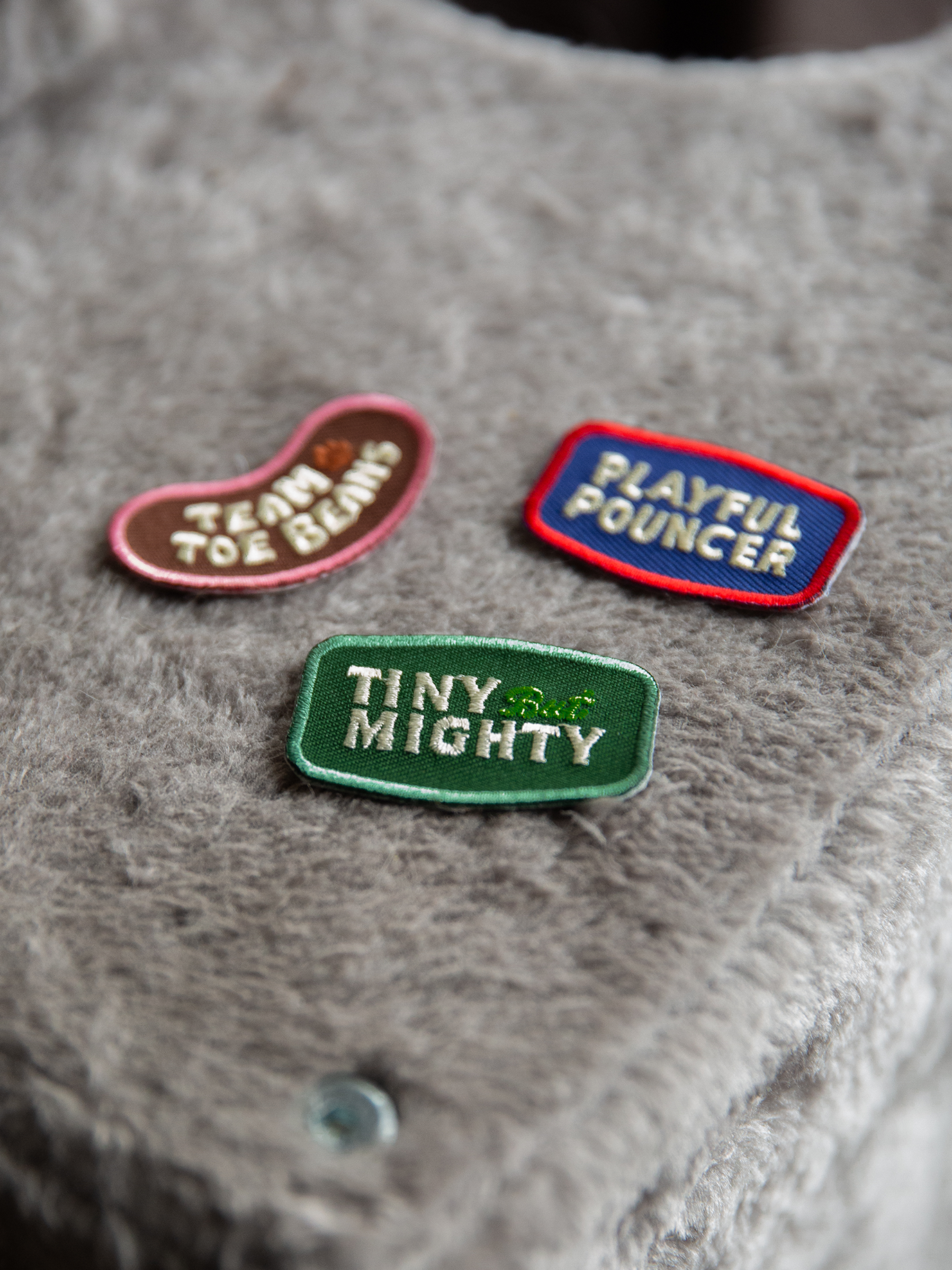 Tiny but Mighty iron-on patch for pets