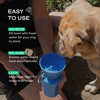 Springland Pets 20oz Flip Dog Travel Water Bottle in Blueberry, image 2