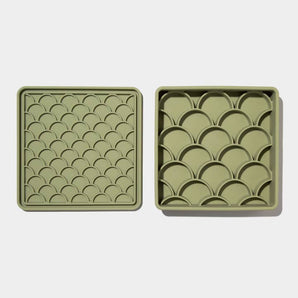 3-in-1 Fish Scale Slow Feeder Bowl | Olive