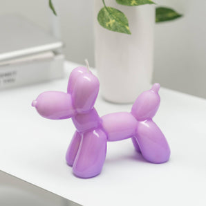 Hand Painted Balloon Dog Candle - Violet