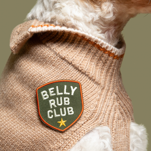 Belly Rub Club iron-on patch for dogs