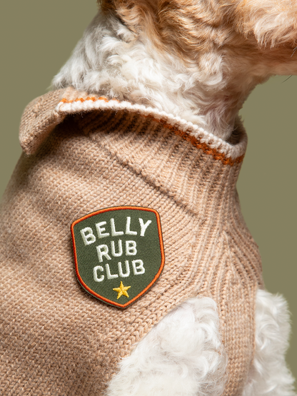 Belly Rub Club iron-on patch for dogs