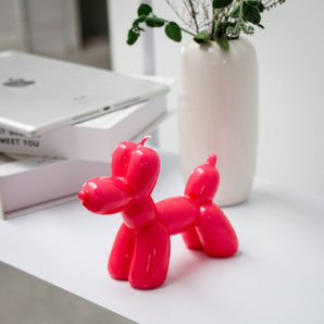 Hand Painted Balloon Dog Candle - Magenta