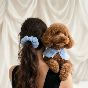 Lola Neck Bandana | Blue Swiss-Dot