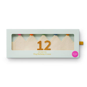 Ivory Dog Birthday Crown + Numbers Set