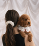 Noa Scrunchie Hair Tie | Coral English Embroidered