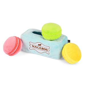 P.L.A.Y. Mutt-a-rons medium set with three plush macarons and crinkly box