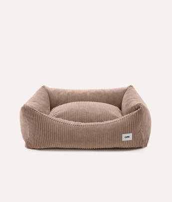 Mocha beige corduroy CAFIDE Snozy dog bed without the cushion