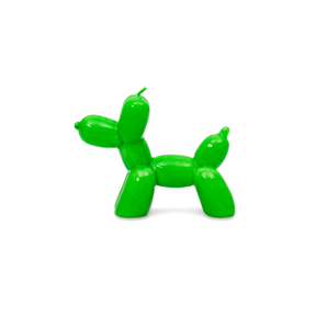 Hand Painted Balloon Dog Candle - Green