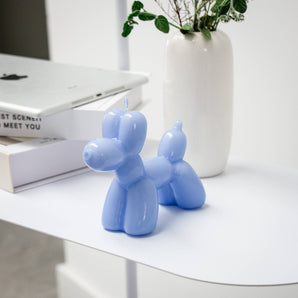 Hand Painted Balloon Dog Candle - Blue