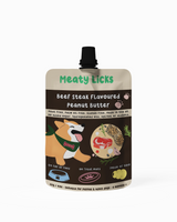 Roast Beef Meaty Licks peanut butter pouch for dogs, 113 g