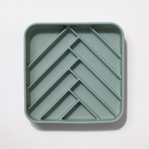 Chevron Slow Feeder Bowl | Seafoam