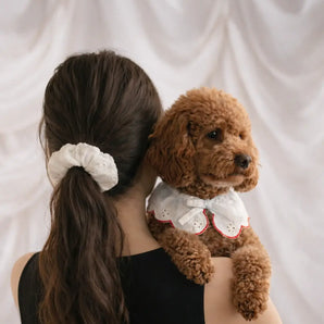 Lola Neck Bandana | Coral English Embroidered