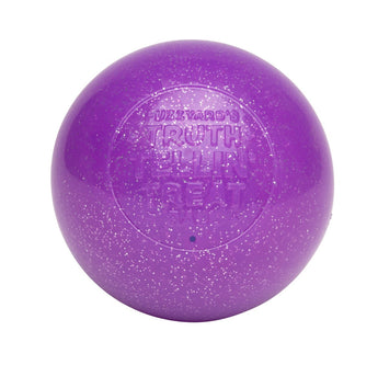 Rear view of the purple FuzzYard Truth Tellin' Treat Ball