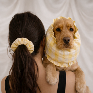 Noa Scrunchie Hair Tie | Yellow Gingham